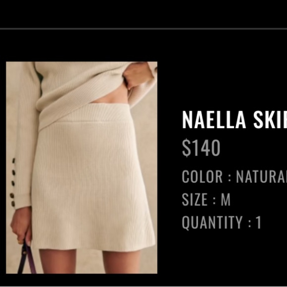Sezane Naella Skirt Natural - Size M